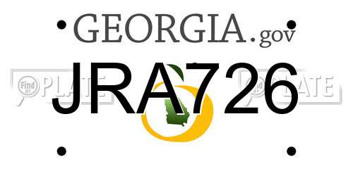 JRA726 Georgia License Plate