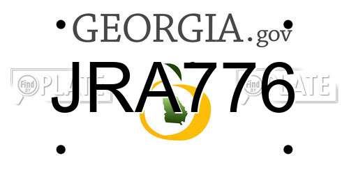 JRA776 Georgia License Plate