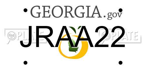 JRAA22 Georgia License Plate