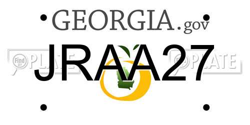 JRAA27 Georgia License Plate