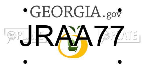 JRAA77 Georgia License Plate