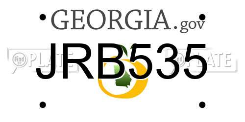 JRB535 Georgia License Plate