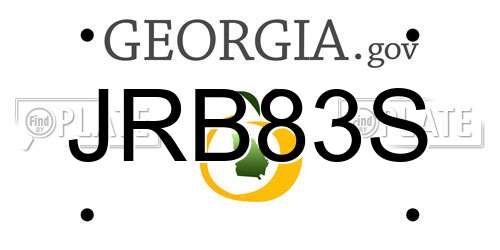 JRB83S Georgia License Plate