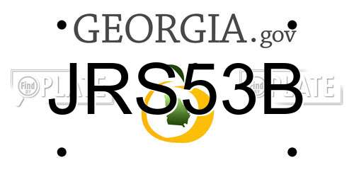 JRS53B Georgia License Plate
