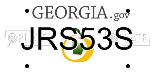 JRS53S Georgia License Plate