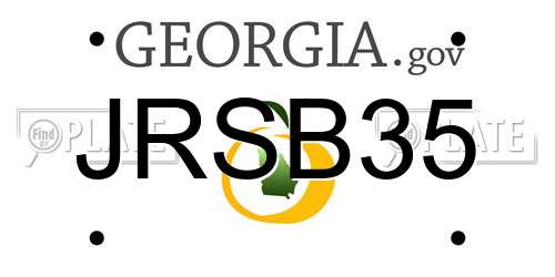 JRSB35 Georgia License Plate