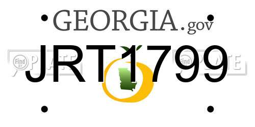 JRT1799 Georgia License Plate