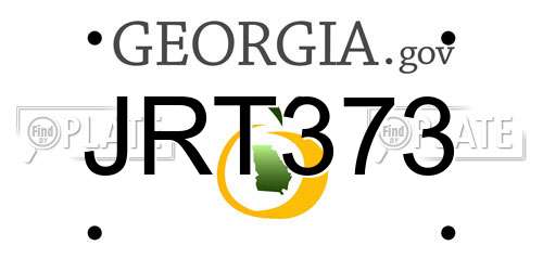 JRT373 Georgia License Plate