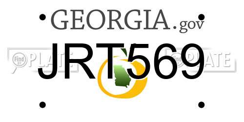 JRT569 Georgia License Plate