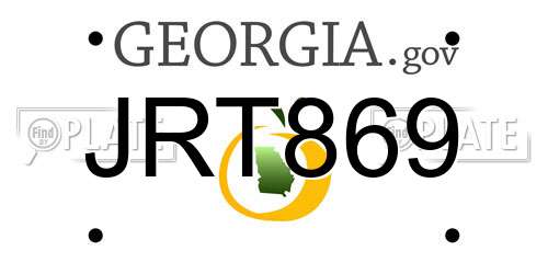 JRT869 Georgia License Plate