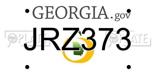 JRZ373 Georgia License Plate