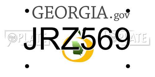 JRZ569 Georgia License Plate