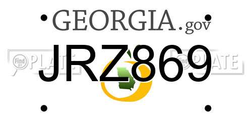 JRZ869 Georgia License Plate
