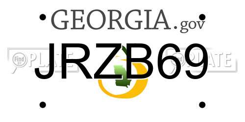 JRZB69 Georgia License Plate