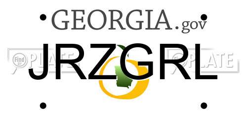 JRZGRL Georgia License Plate