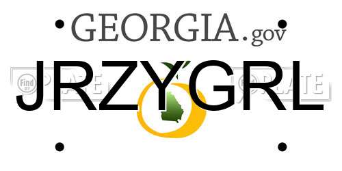 JRZYGRL Georgia License Plate