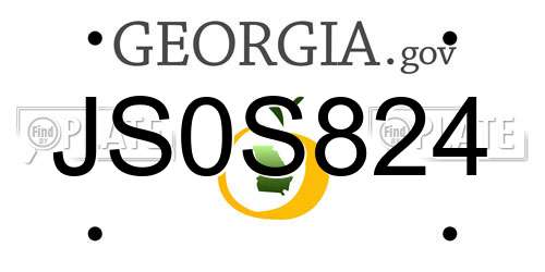 JS0S824 Georgia License Plate