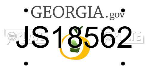 JS18562 Georgia License Plate