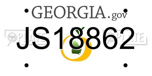 JS18862 Georgia License Plate
