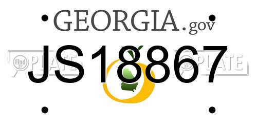 JS18867 Georgia License Plate