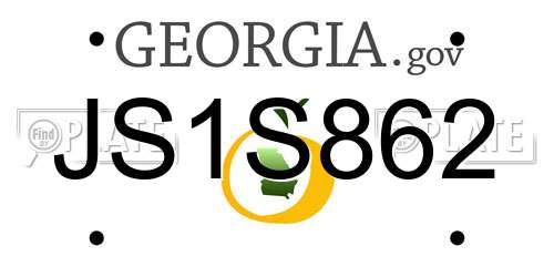 JS1S862 Georgia License Plate