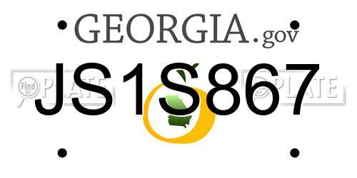 JS1S867 Georgia License Plate