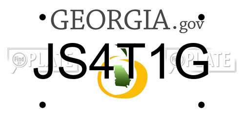 JS4T1G Georgia License Plate