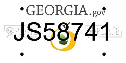 JS58741 Georgia License Plate