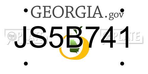 JS5B741 Georgia License Plate