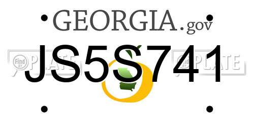 JS5S741 Georgia License Plate