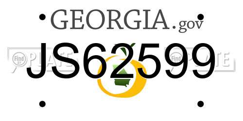 JS62599 Georgia License Plate