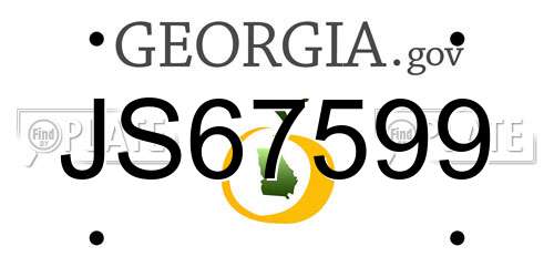 JS67599 Georgia License Plate