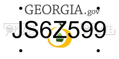 JS6Z599 Georgia License Plate