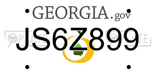 JS6Z899 Georgia License Plate