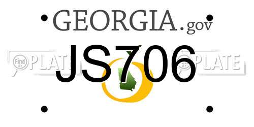 JS706 Georgia License Plate
