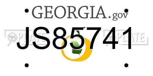 JS85741 Georgia License Plate