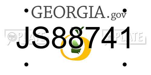 JS88741 Georgia License Plate