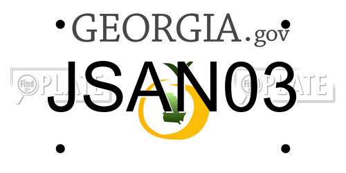 JSAN03 Georgia License Plate