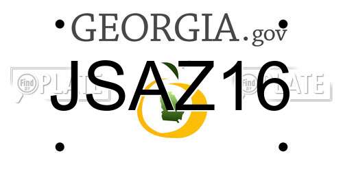 JSAZ16 Georgia License Plate
