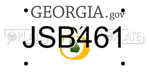 JSB461 Georgia License Plate