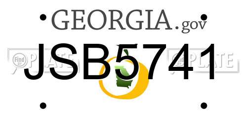 JSB5741 Georgia License Plate