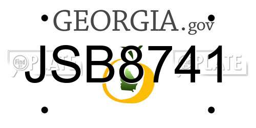 JSB8741 Georgia License Plate