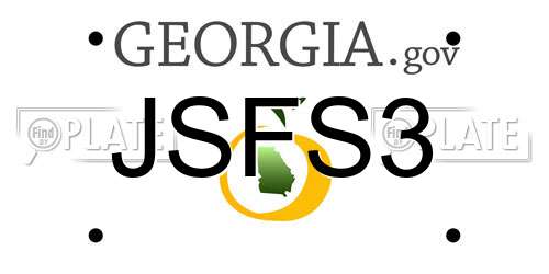 JSFS3 Georgia License Plate