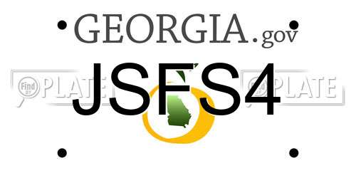 JSFS4 Georgia License Plate