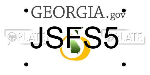 JSFS5 Georgia License Plate