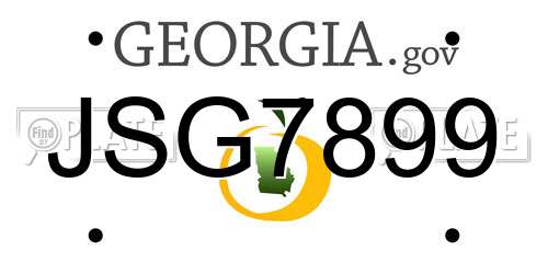 JSG7899 Georgia License Plate