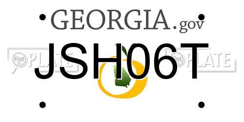 JSH06T Georgia License Plate