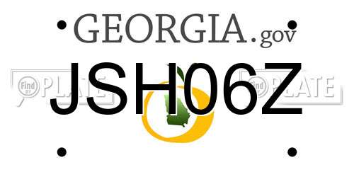 JSH06Z Georgia License Plate