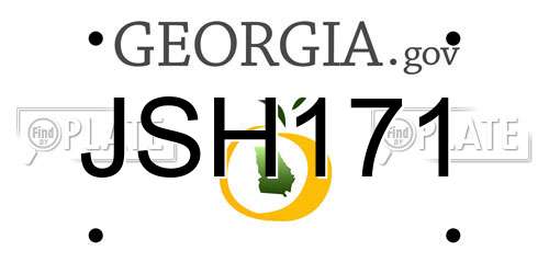 JSH171 Georgia License Plate