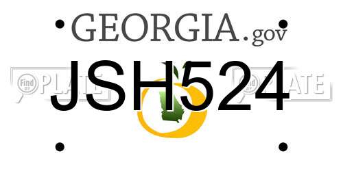JSH524 Georgia License Plate